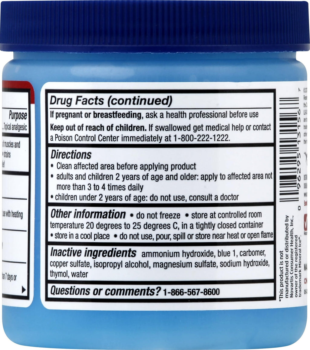 LEADER Ice Blue Gel Pain Relieving Greaseless Fast-Acting Topical Analgesic Cooling Therapy Muscle Joint Long-Lasting Relief Backache Arthritis Sports Injuries soothes Aches 8oz. Each (Pack of 5) - TrustMedUSA