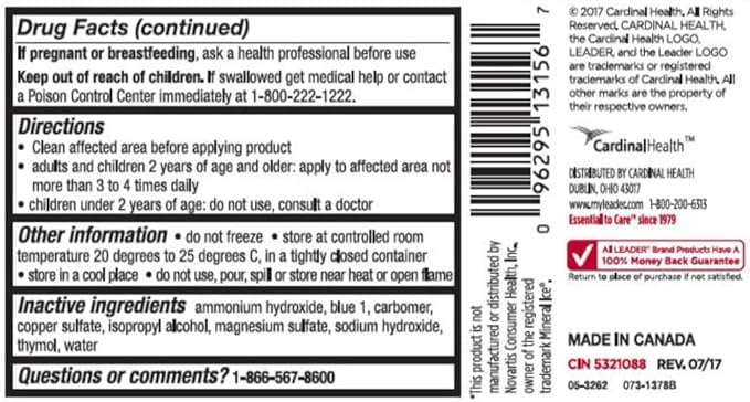Leader Mineral Ice Blue Gel, Menthol 2%, Pain Relief Gel, Topical Analgesic, for Muscle Pain, Backache, Arthritis & Sport Injuries, for Adults and Kids 2+, Compare to Mineral Ice, 8 oz - TrustMedUSA