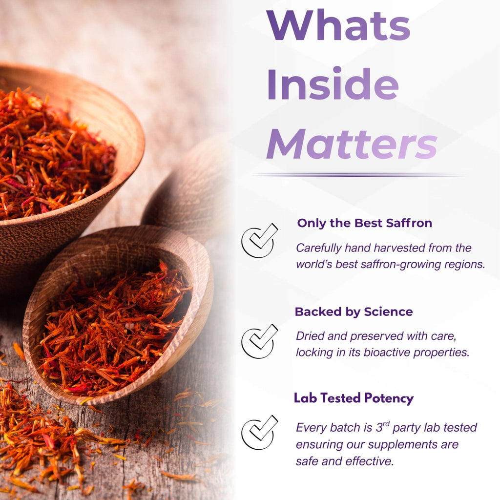 Leah Rose Essentials Saffron Supplement 88.5mg | Mood, Focus, and Stress Support | 60 Premium Saffron Extract Capsules | Made in the USA | 3rd Party Lab Tested | Non-GMO, Vegan, Gluten-Free - Maple Wellness Supplements