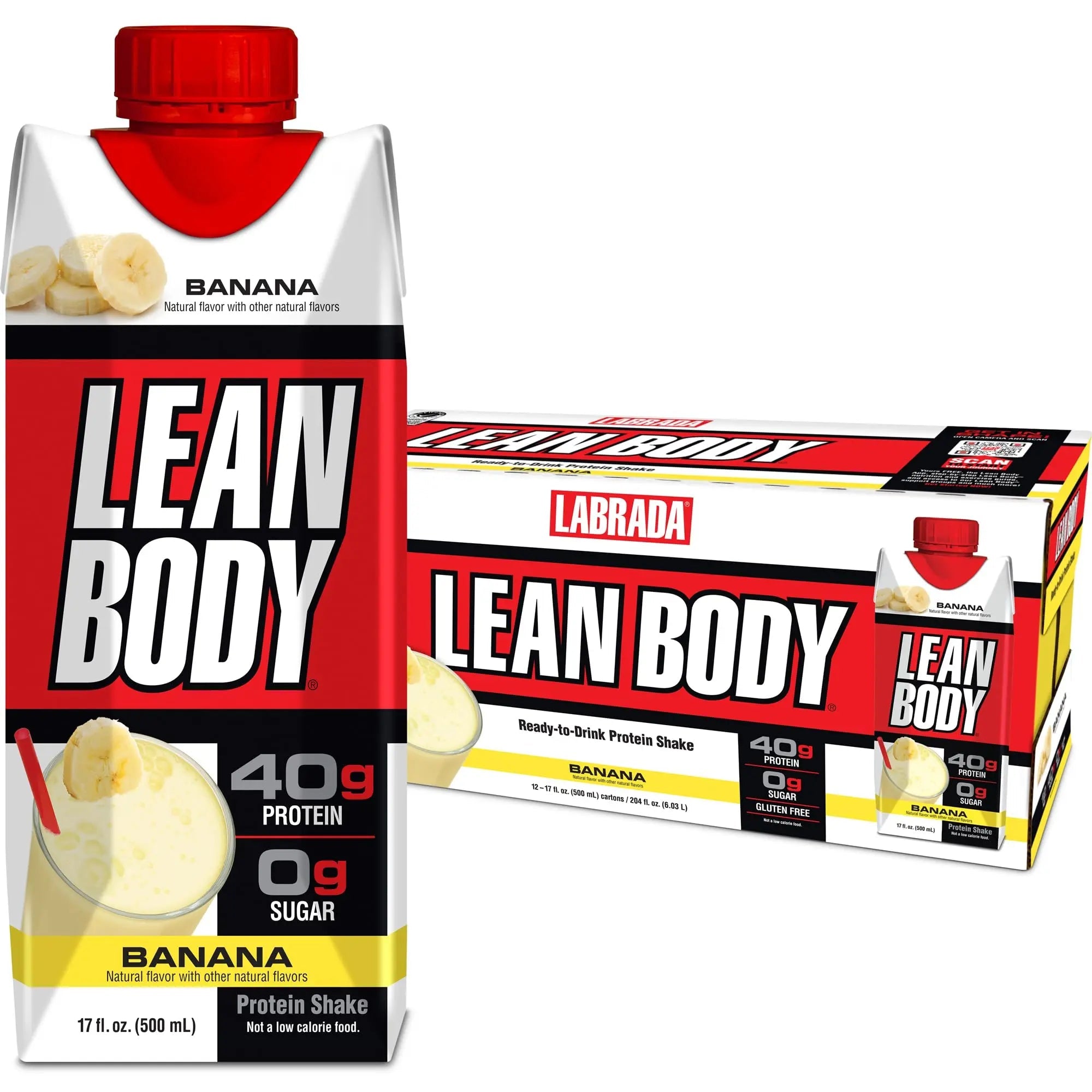 Lean Body Ready-to-Drink Banana Protein Shake, 40g Protein, Whey Blend, 0 Sugar - TrustMedUSA