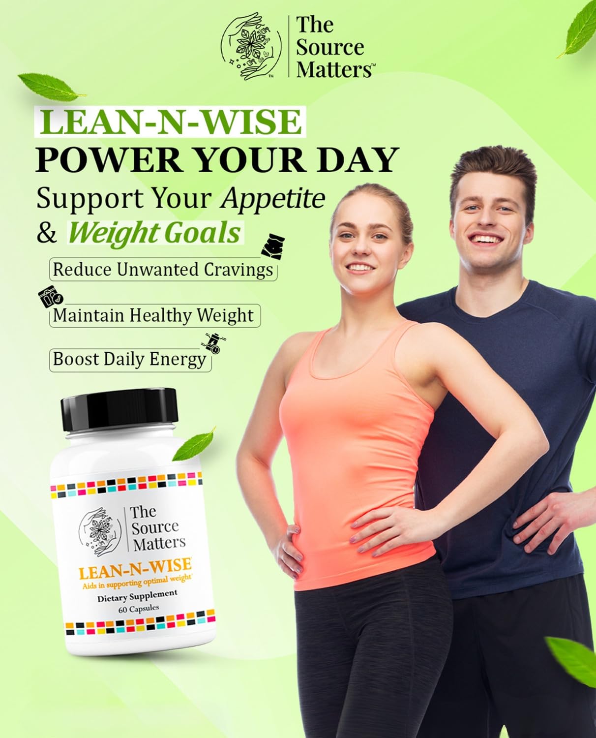 Lean-N-Wise Digestion & Energy Support with Green Coffee Bean, Hibiscus, Lemon Verbena & Magnesium Citrate | Plant-Based Formula for Daily Wellness (60 Capsules) - TrustMedUSA