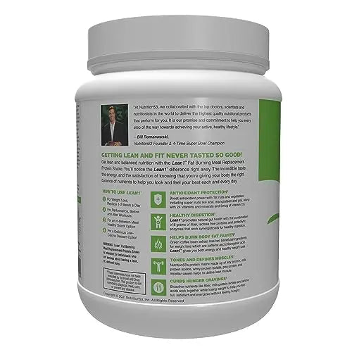 Lean1 Strawberry, 15 Serving tub, Fat Burning Meal Replacement by Nutrition53 - TrustMedUSA