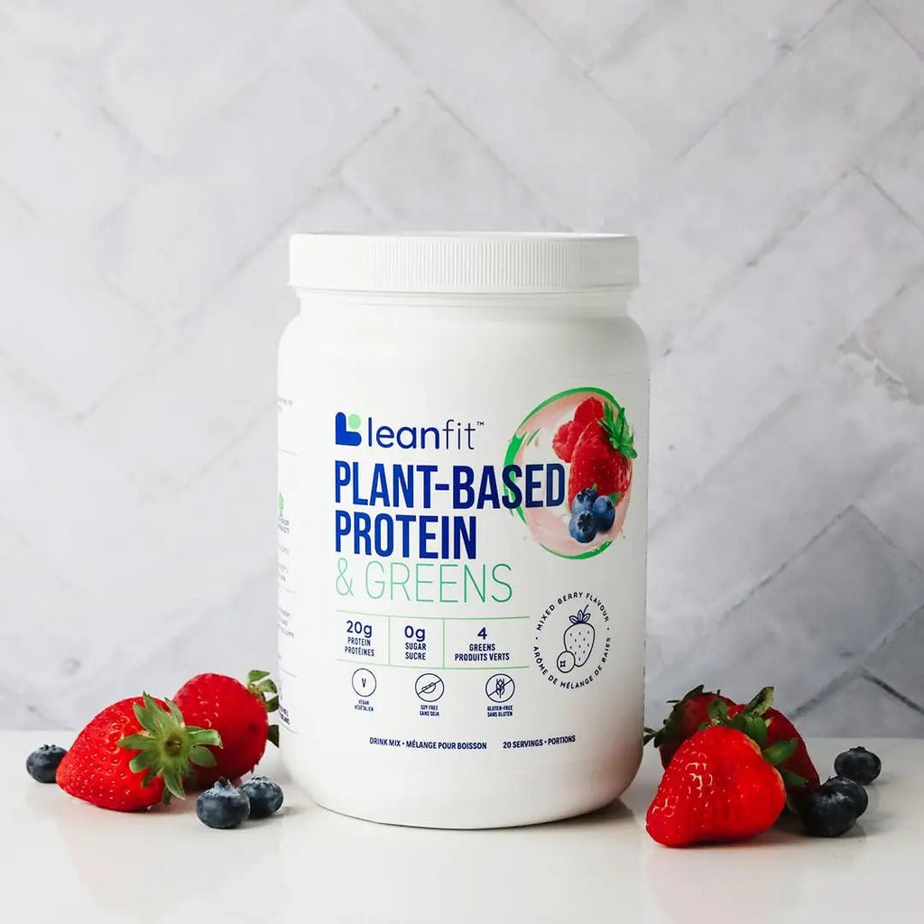 LeanFit Plant-Based Protein & Greens, Natural Berry, 20g Protein, 19 Servings, 1.25 Pound - TrustMedUSA