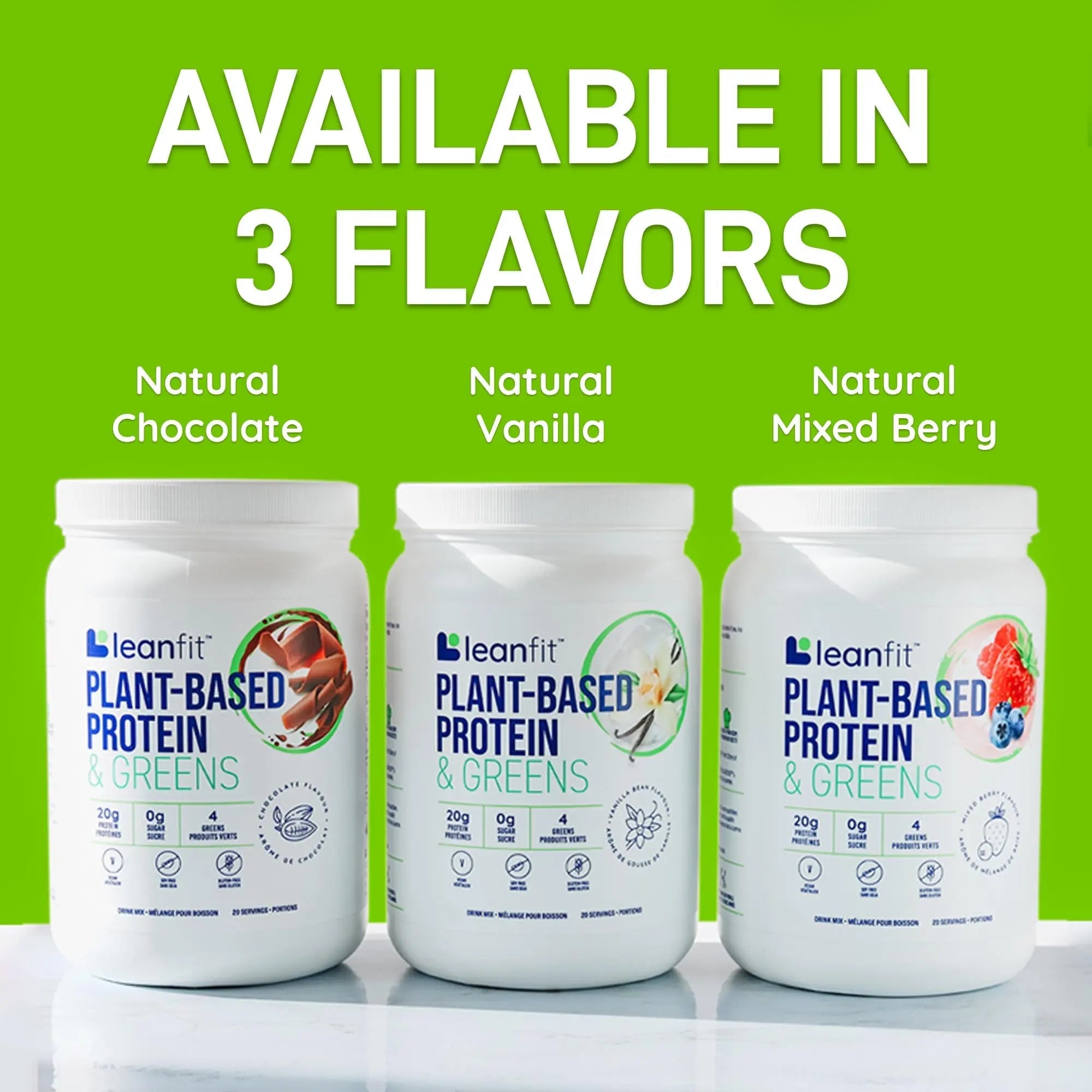 LeanFit Plant-Based Protein & Greens, Natural Berry, 20g Protein, 19 Servings, 1.25 Pound - TrustMedUSA