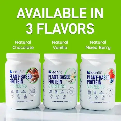 LeanFit Plant-Based Protein & Greens Natural Vanilla – 20g Plant Protein + 4 Leafy Greens - TrustMedUSA