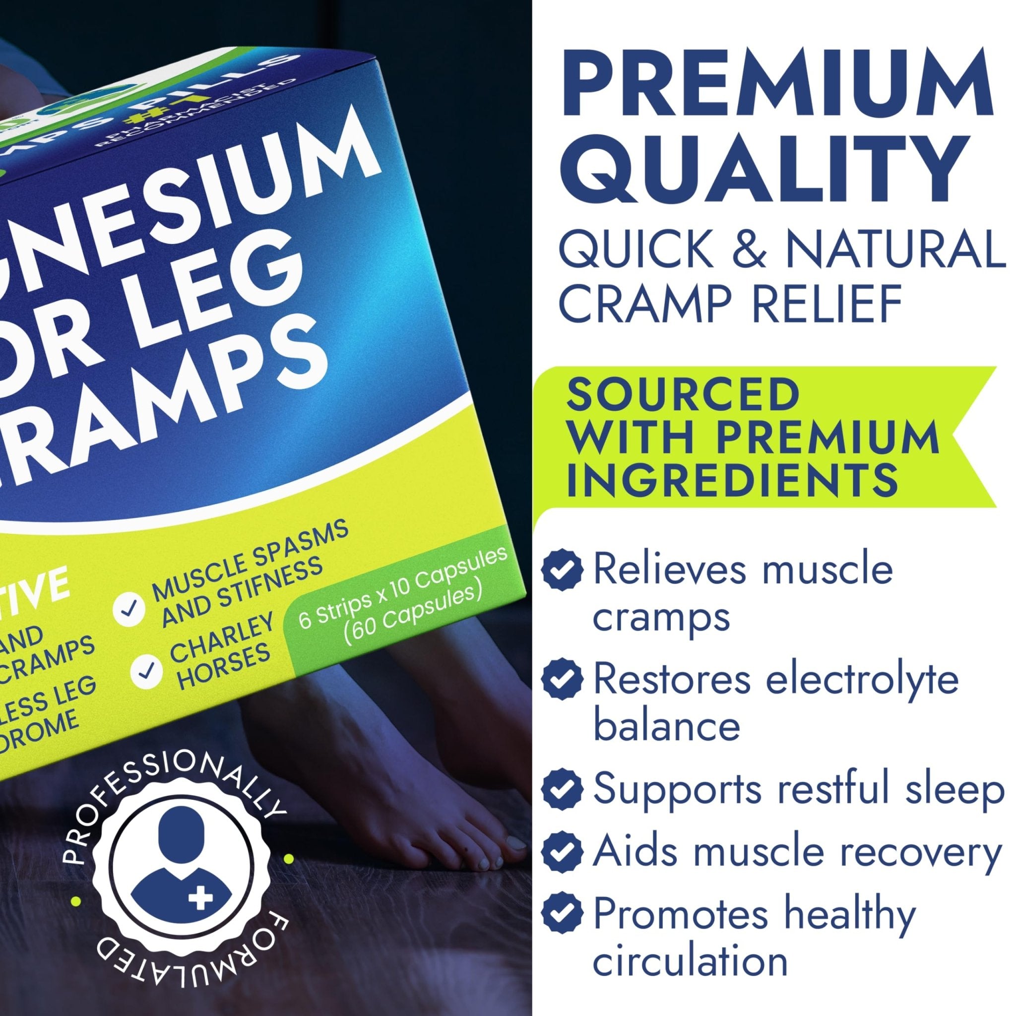 Leg Cramp Relief Pills | Pain Relief for Muscle Spasms, Soreness, & Foot and Calf Cramps | Homeopathic Medicine for Restless Legs Syndrome Relief (30 Pills) - TrustMedUSA