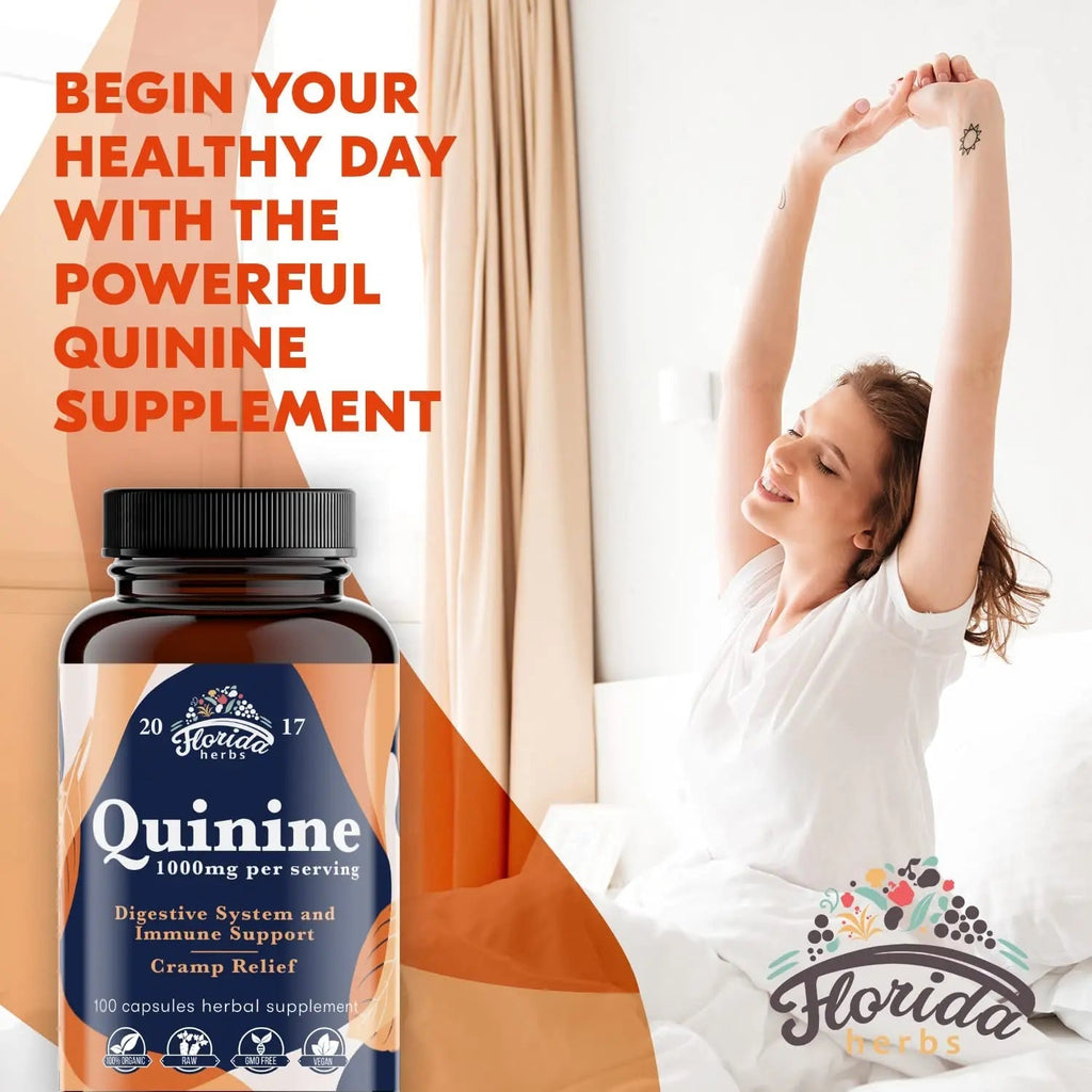 Leg Cramps Support Organic Pills - 1000 mg - Quinine Tablets for Cramp Defense - TrustMedUSA