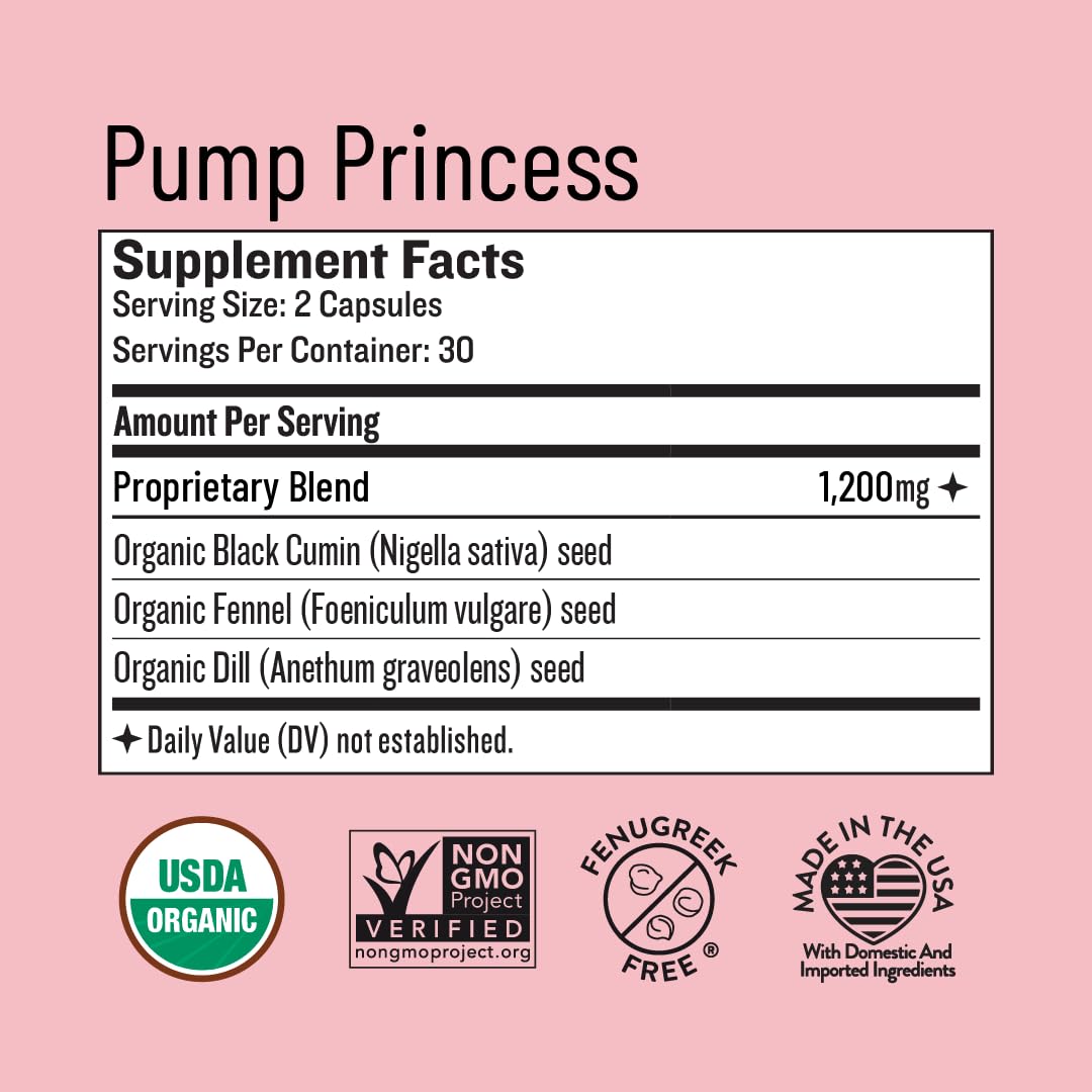 Legendairy Milk Pump Princess Lactation Supplement - Breastfeeding Supplements for Milk Supply Increase and Milkflow - Organic Black Cumin - TrustMedUSA