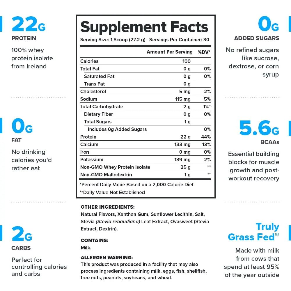LEGION Whey+ Vanilla Whey Isolate Protein Powder from Grass Fed Cows - Low Carb - TrustMedUSA
