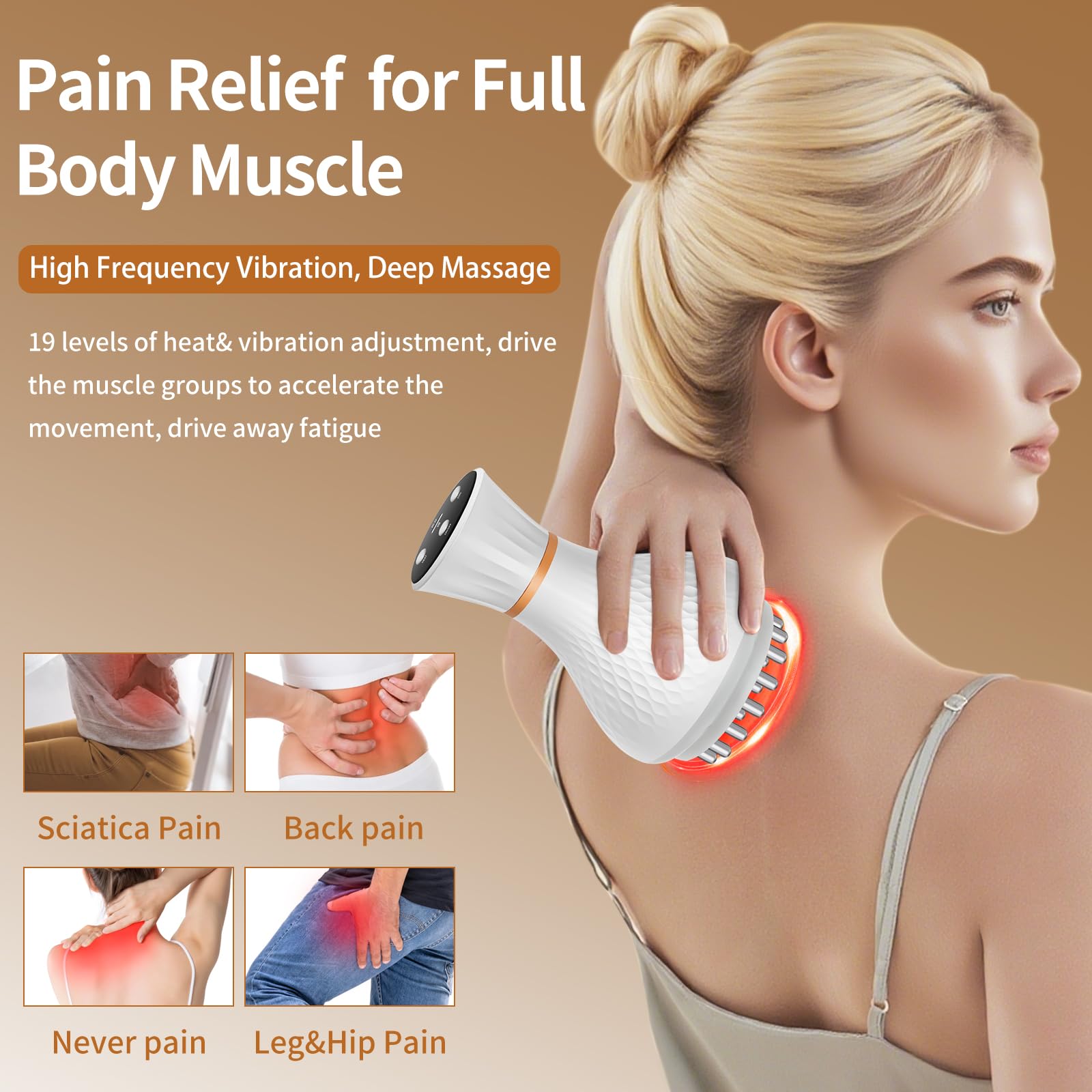 lemonforts Lymphatic Drainage Massager – Portable Cellulite Massage Tool with 19 Intensity Levels for Relaxing Neck, Legs, Arms & Belly - Maple Wellness Supplements