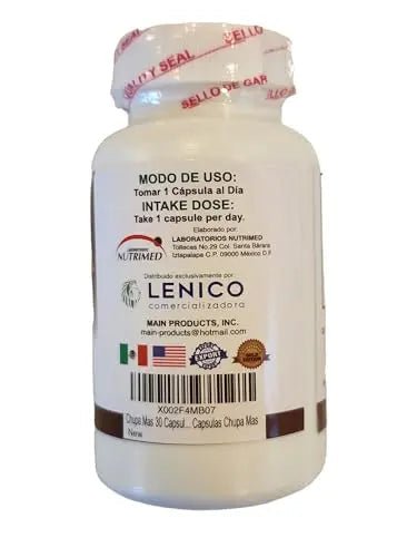 Lenico Comercializadora ChupaMas 60 Capsules Ginger, Green Tea, Prune, Artichoke - TrustMedUSA
