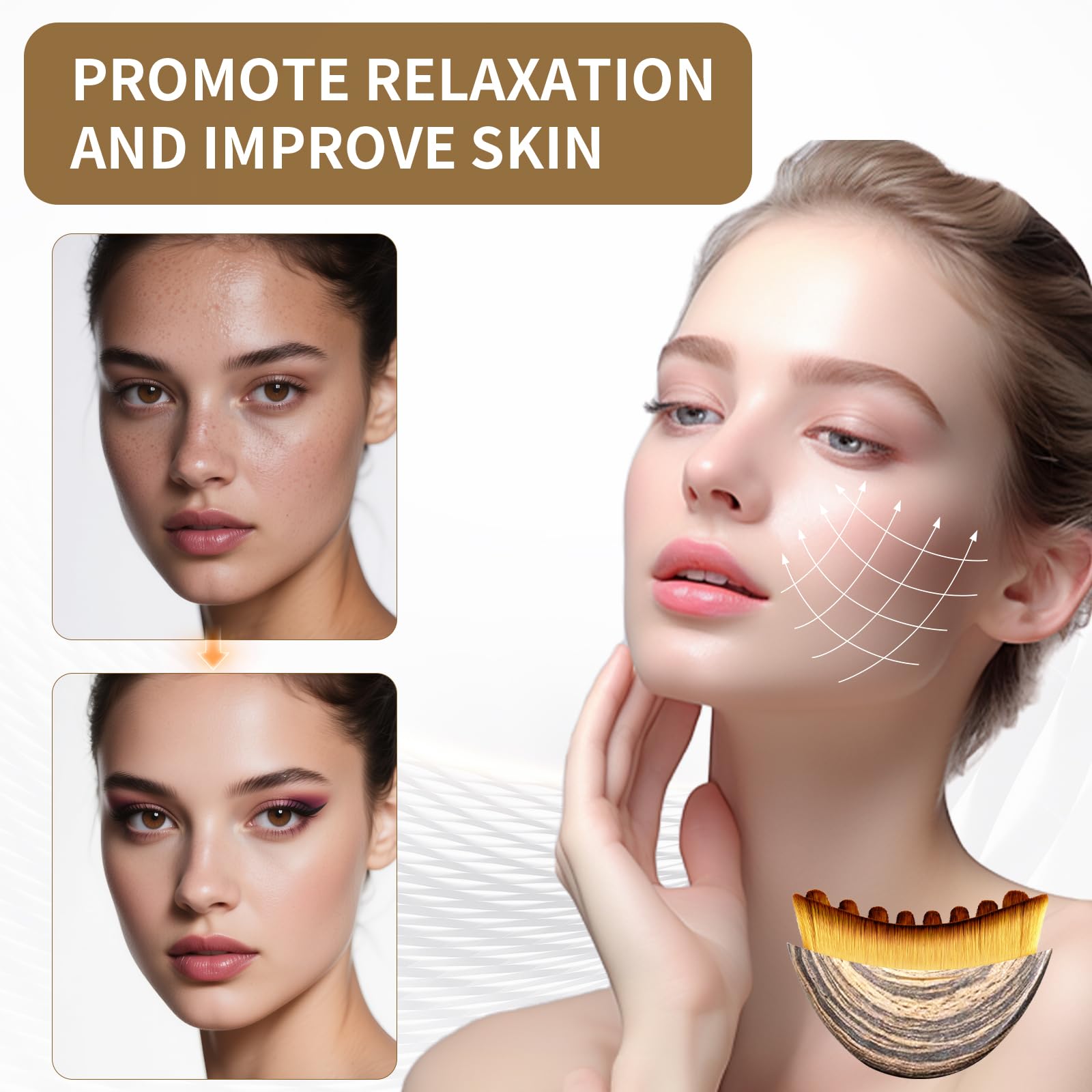 LEPIAOPIAO Upgrade Lymphatic Contour Face Brush,Lymphatic Drainage Brush,Dry Lymphatic Drainage Massager,Ergonomically Designed to Fit The Skin Precisely - Maple Wellness Supplements