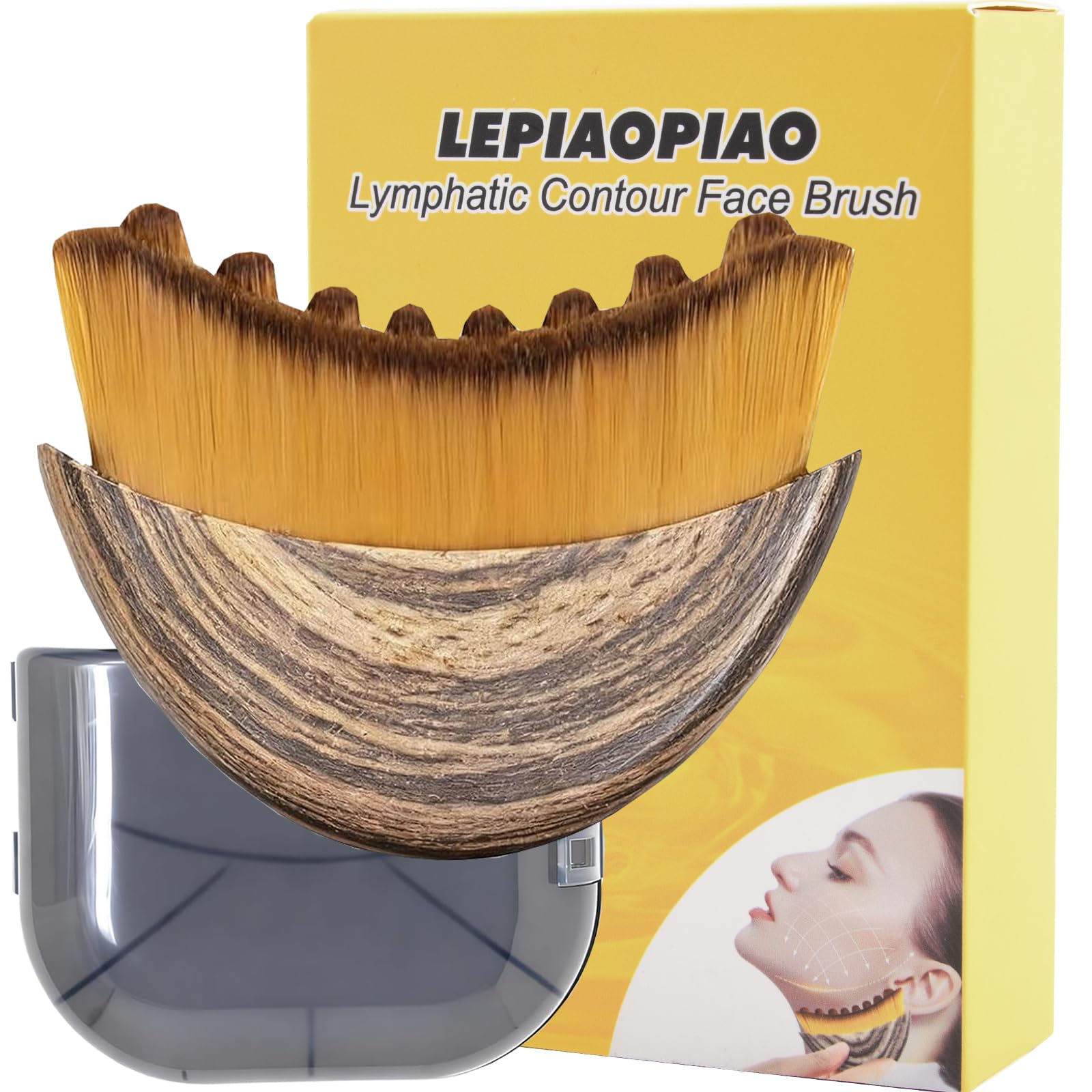 LEPIAOPIAO Upgrade Lymphatic Contour Face Brush,Lymphatic Drainage Brush,Dry Lymphatic Drainage Massager,Ergonomically Designed to Fit The Skin Precisely - Maple Wellness Supplements