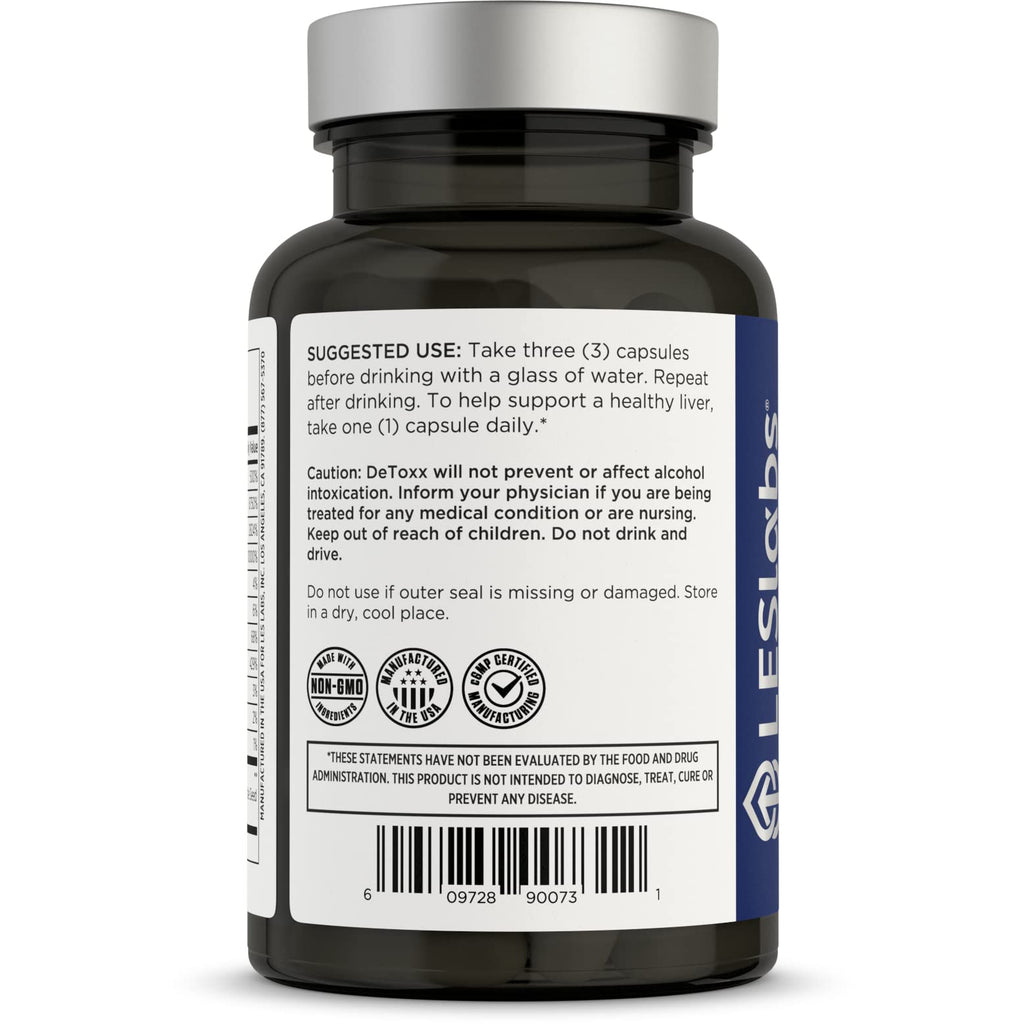 LES Labs DeToxx – Better Mornings & Recovery, Liver Support, Electrolyte Replenishment & Glutathione Support – Prickly Pear, Milk Thistle & NAC – Non-GMO Supplement – 60 Capsules - Maple Wellness Supplements