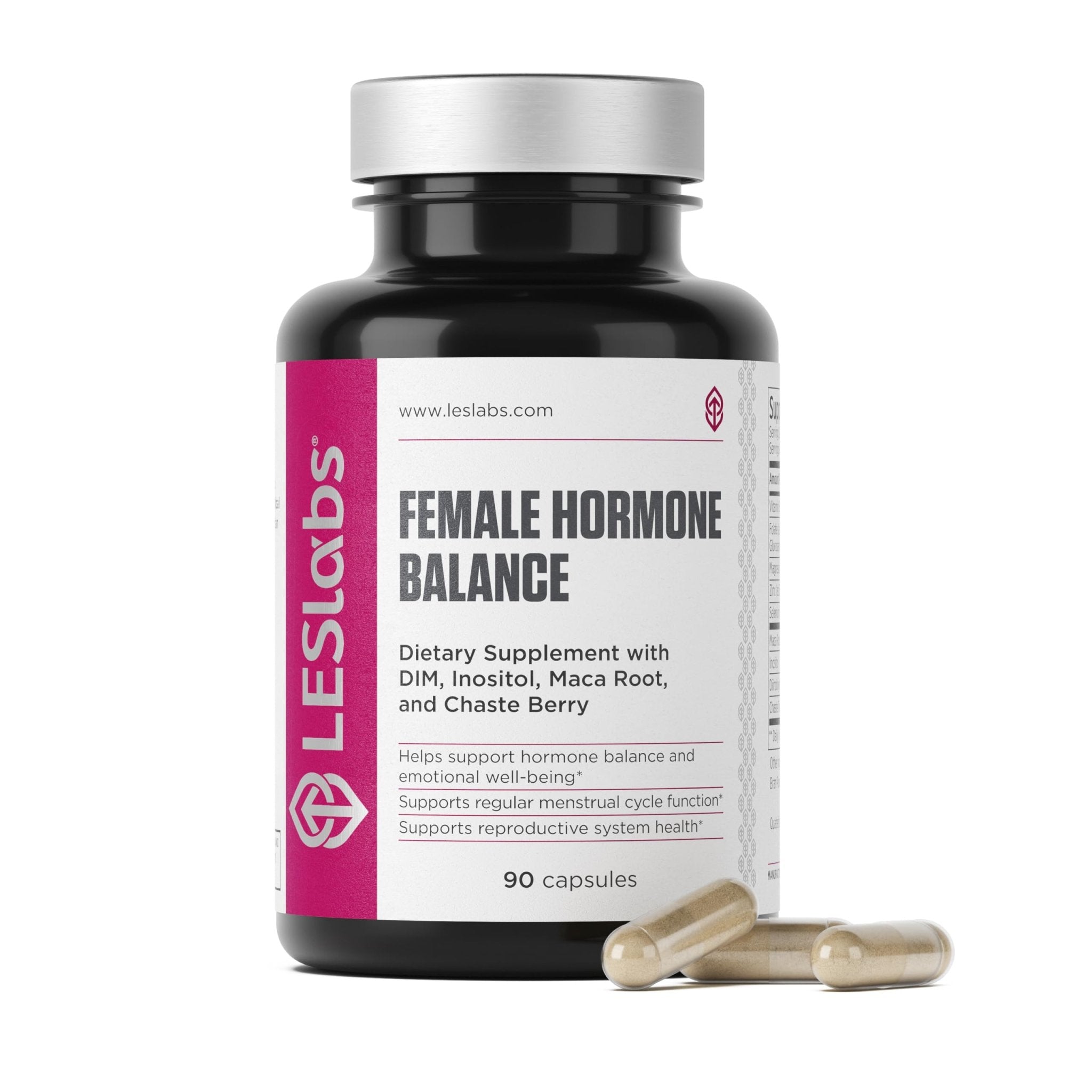 LES Labs Female Hormone Balance Supplement – Hormone Support for Women with Inositol, DIM, Vitex, Chaste Tree, Vitamin B6 & Folate – Menstrual Cycle & Fertility Support – 90 Capsules – Non-GMO - TrustMedUSA