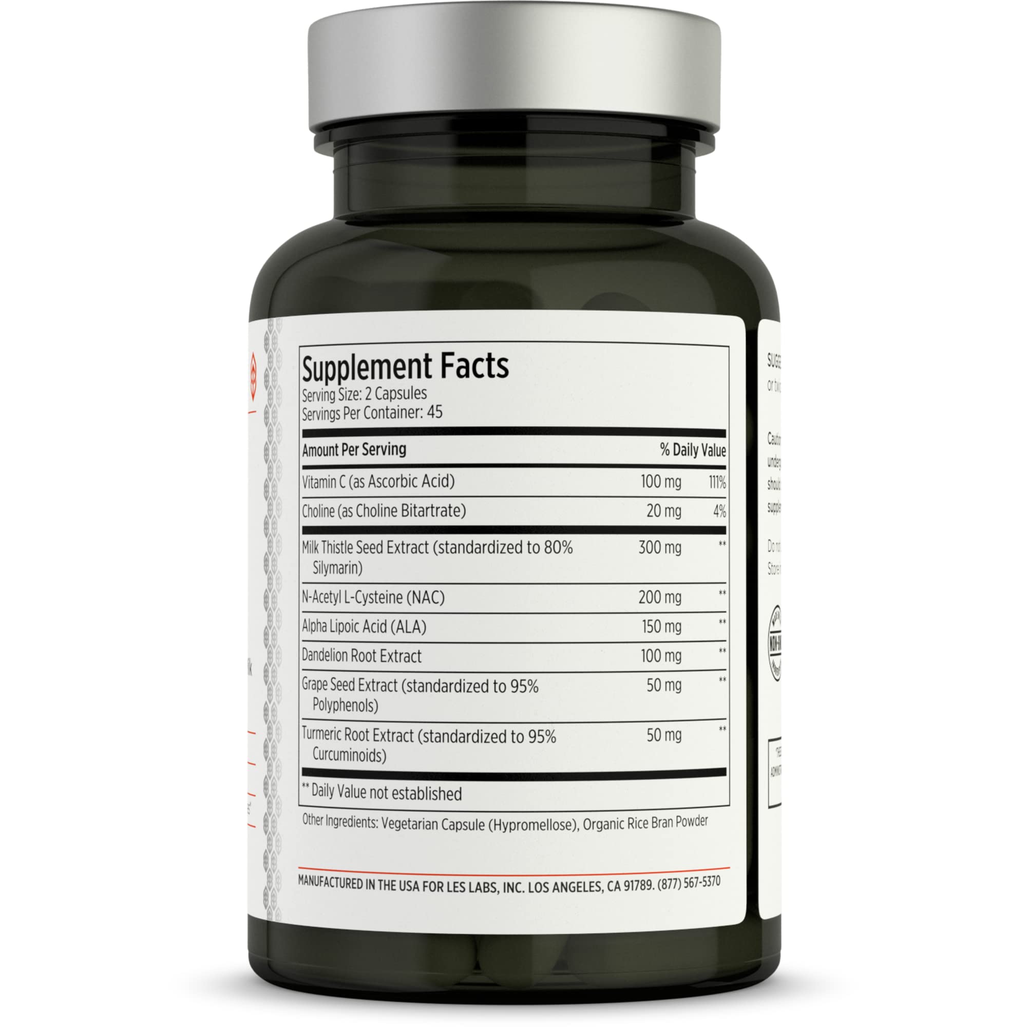 LES Labs Liver Support – Promotes Healthy Liver Function, Glutathione Production & Detoxification – Milk Thistle, NAC, ALA & Dandelion Extracts – Non-GMO Supplement – 90 Capsules - Maple Wellness Supplements