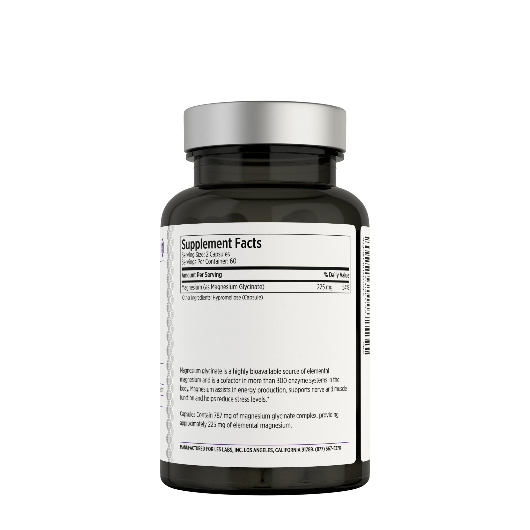 LES Labs Magnesium Glycinate – Supports Restful Sleep, Heart Health, Stress Relief, Metabolism, Nerve & Muscle Function, Gentle on The Digestive System – Non-GMO Supplement – 120 Capsules - TrustMedUSA