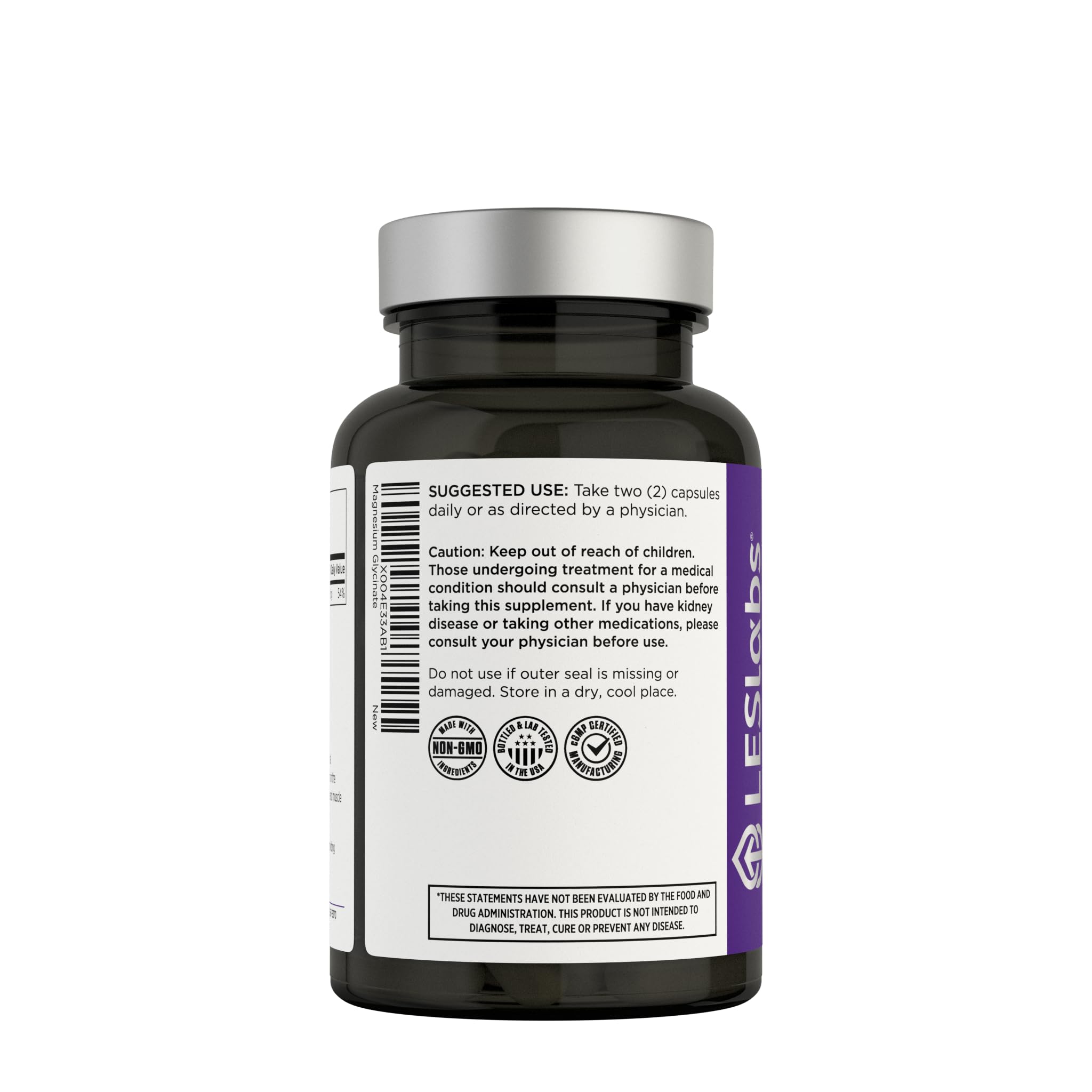 LES Labs Magnesium Glycinate – Supports Restful Sleep, Heart Health, Stress Relief, Metabolism, Nerve & Muscle Function, Gentle on The Digestive System – Non-GMO Supplement – 120 Capsules - TrustMedUSA
