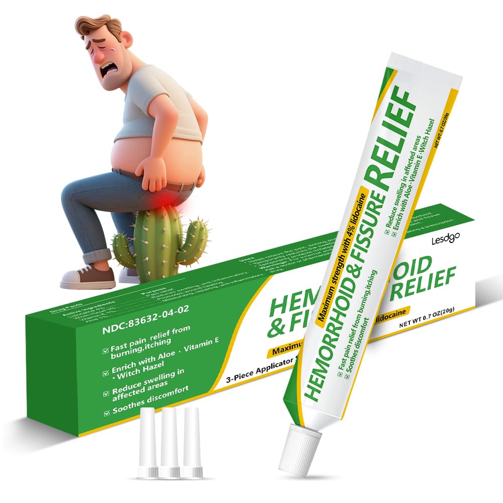 Lesdgo Hemorrhoidal Ointment(1 Pack),Hemorrhoid and Fissure Cream Witch Hazel Maximum Strength Pain Relief,for Itching and Swelling - TrustMedUSA