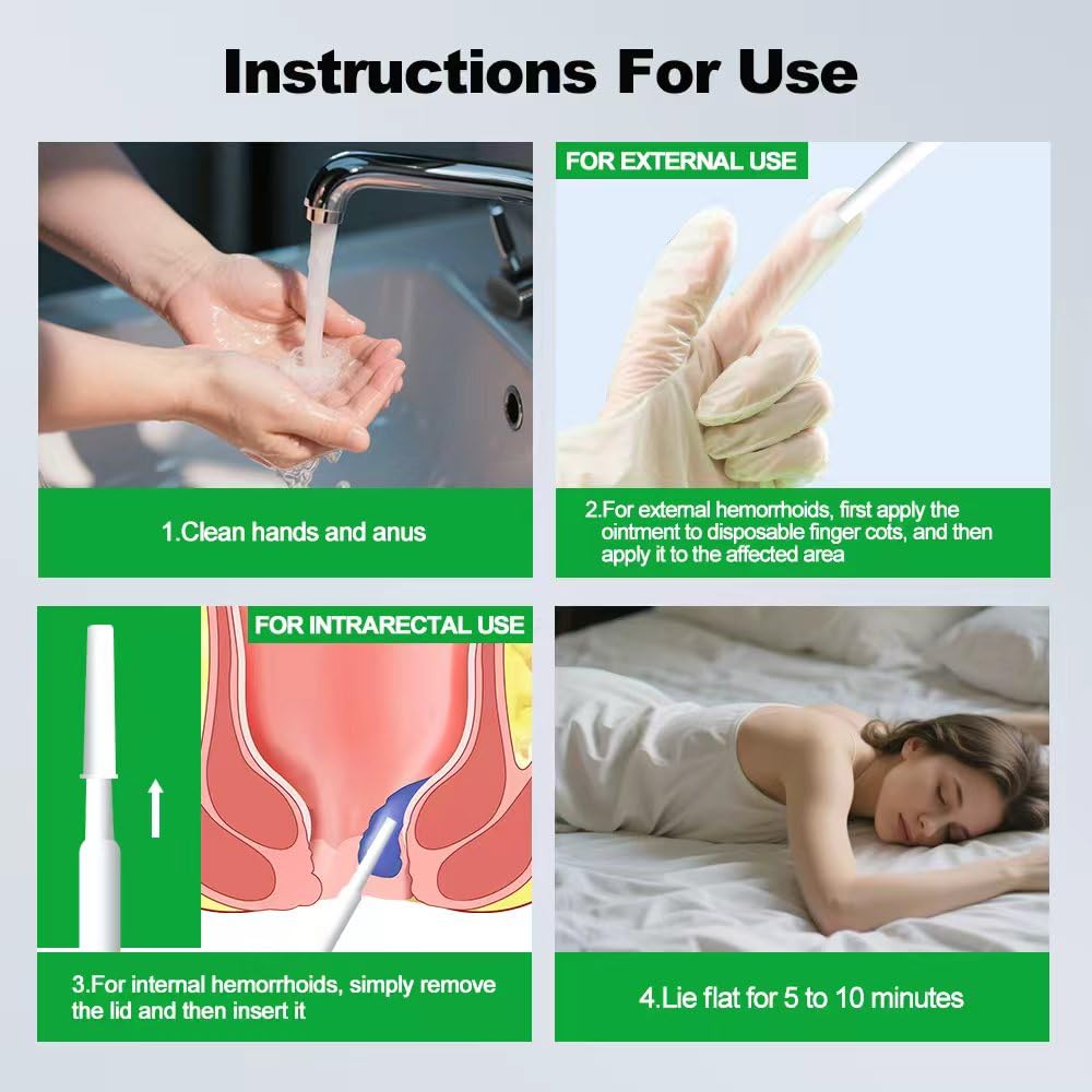 Lesdgo Hemorrhoidal Ointment(6 Pre-Filled),Hemorrhoid and Fissure Cream Witch Hazel Maximum Strength Pain Relief,for Itching and Swelling - TrustMedUSA