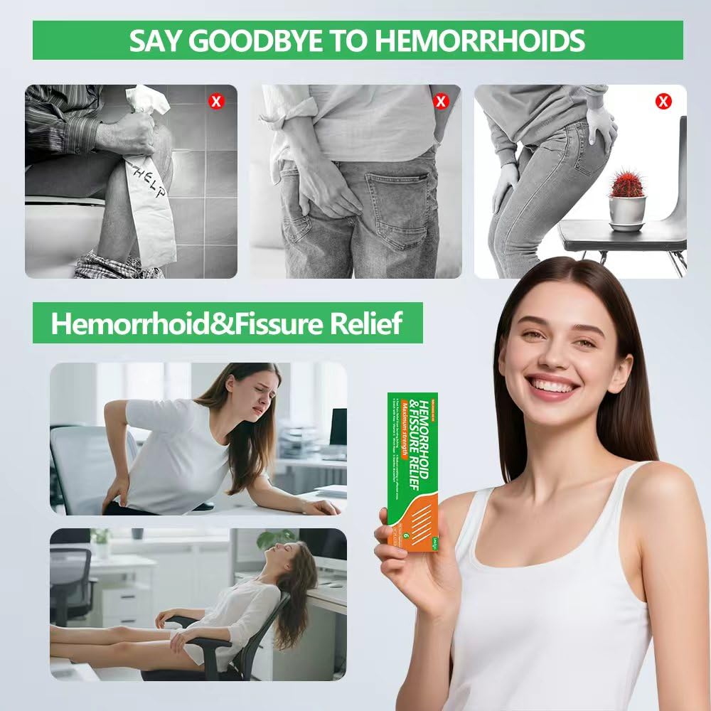 Lesdgo Hemorrhoidal Ointment(6 Pre-Filled),Hemorrhoid and Fissure Cream Witch Hazel Maximum Strength Pain Relief,for Itching and Swelling - TrustMedUSA