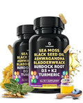 LetaGreen Irish Sea Moss Capsules – 120 Wildcrafted Sea Moss Pills with Black Seed Oil - TrustMedUSA
