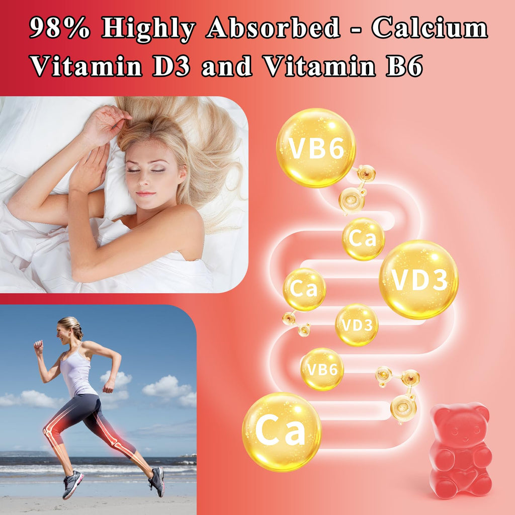 LETSCOL Magnesium Glycinate Gummies 800mg Per Serving, Sugar Free Magnesium Supplement with Magnesium Malate, Calcium, Vitamin D3, B6, CoQ10 for Calm Support & Zzz for Adults Kids - TrustMedUSA