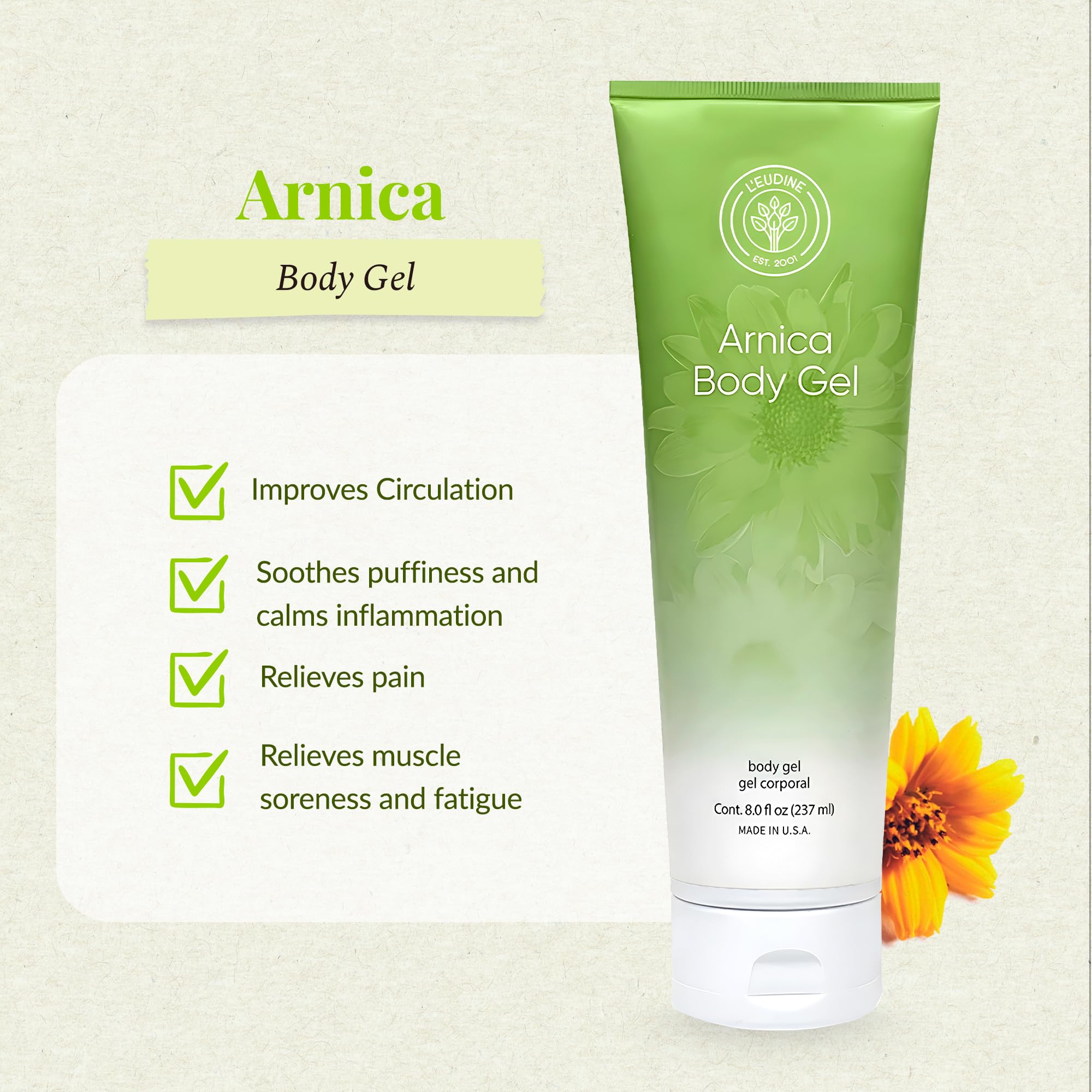 L’EUDINE Arnica Gel – Pack of 3 – Extra Strength for Bruise Relief, Wonder-Plant for Treating Muscle Soreness, Bruising, and Swelling - Fast Absorbing, Natural Formula - TrustMedUSA