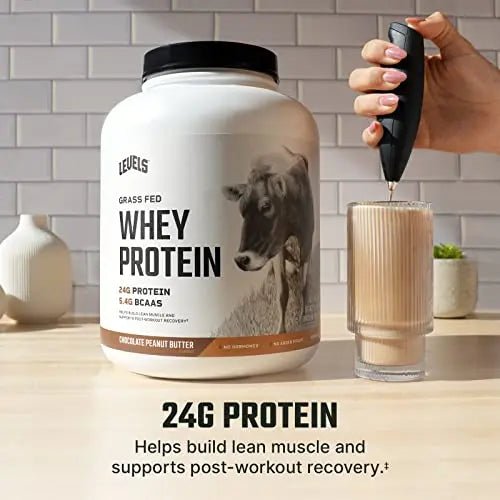 Levels Grass Fed 100% Whey Protein, No GMOs, Chocolate Peanut Butter, 5LB - TrustMedUSA