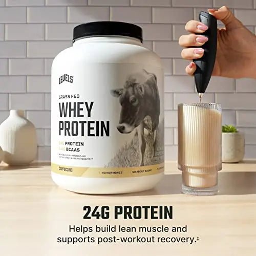 Levels Grass Fed 100% Whey Protein, No Hormones, Cappuccino, 5LB - TrustMedUSA