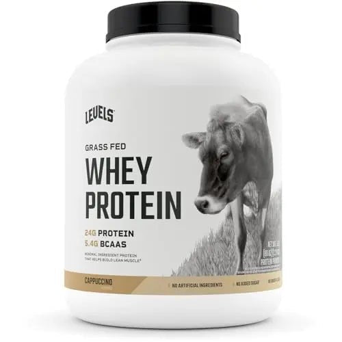 Levels Grass Fed 100% Whey Protein, No Hormones, Cappuccino, 5LB - TrustMedUSA