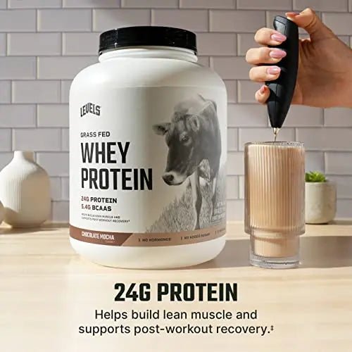 Levels Grass Fed 100% Whey Protein, No Hormones, Chocolate Mocha, 5LB - TrustMedUSA