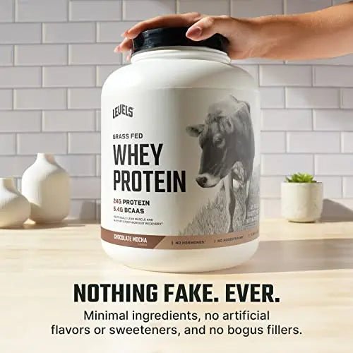 Levels Grass Fed 100% Whey Protein, No Hormones, Chocolate Mocha, 5LB - TrustMedUSA