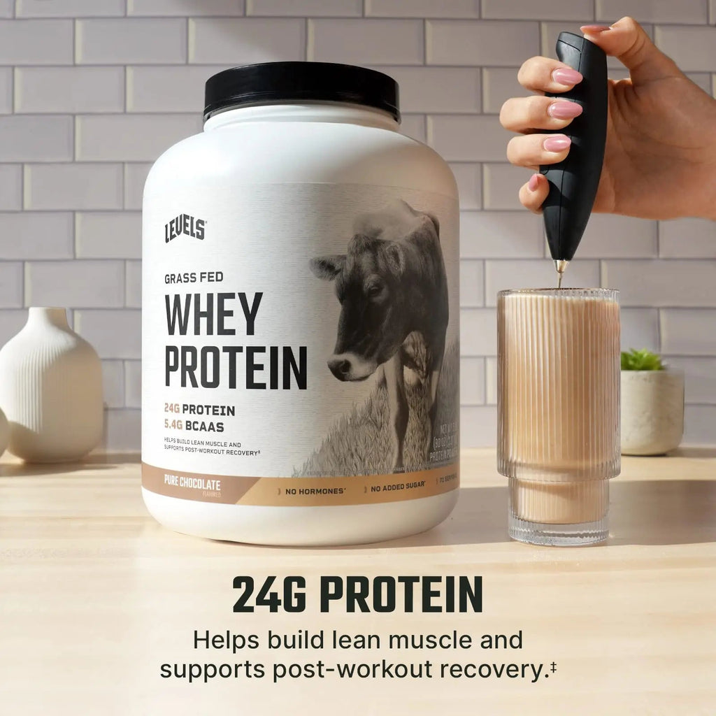 Levels Grass Fed 100% Whey Protein, No Hormones, Pure Chocolate, 5LB - TrustMedUSA