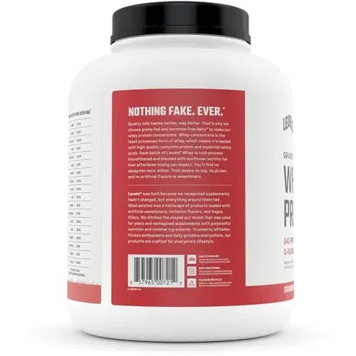 Levels Grass Fed 100% Whey Protein, No Hormones, Strawberry, 5LB - TrustMedUSA