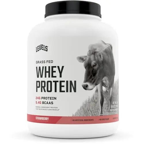 Levels Grass Fed 100% Whey Protein, No Hormones, Strawberry, 5LB - TrustMedUSA