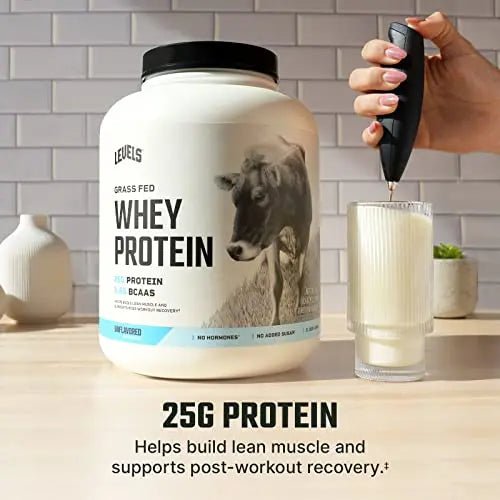 Levels Grass Fed 100% Whey Protein, No Hormones, Unflavored, 5LB - TrustMedUSA