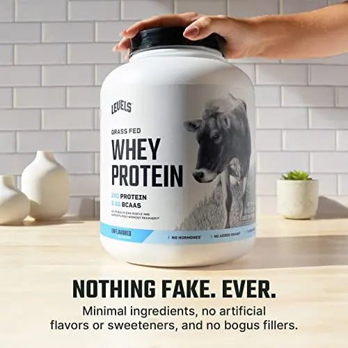 Levels Grass Fed 100% Whey Protein, No Hormones, Unflavored, 5LB - TrustMedUSA