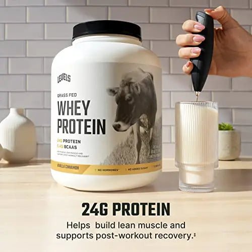Levels Grass Fed 100% Whey Protein, No Hormones, Vanilla Cinnamon, 5LB - TrustMedUSA