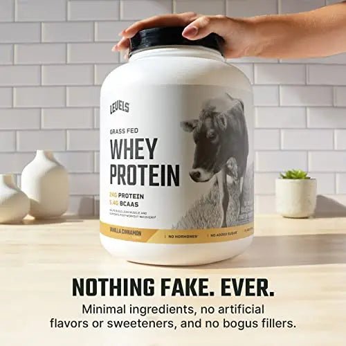 Levels Grass Fed 100% Whey Protein, No Hormones, Vanilla Cinnamon, 5LB - TrustMedUSA