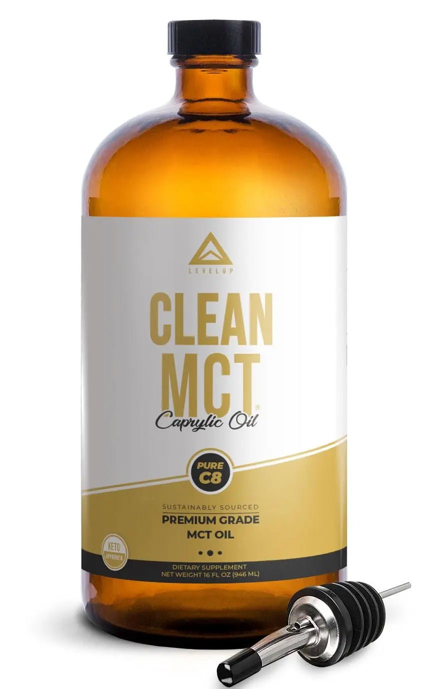 LevelUp Clean MCT Oil - 100% Caprylic C8 for Energy, Focus, Weight Management - TrustMedUSA