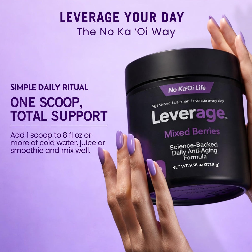 Leverage Mixed Berries Anti–Aging Supplement & Longevity Mix - Daily Wellness Multivitamin Powder with Hyaluronic Acid, L-Glycine & Magnesium for Skin, Energy, Cognitive Function & Joint–30 Servings - TrustMedUSA