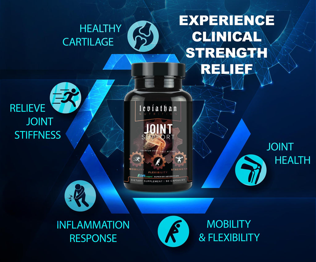 Leviathan Nutrition Joint Support | Helps Repair & Restore Joints for Comfort Mobility, Flexibility, Strength & Joint Health with Boswellia for Hands Back Knee and Joints for Men & Women - 90 Capsules - TrustMedUSA