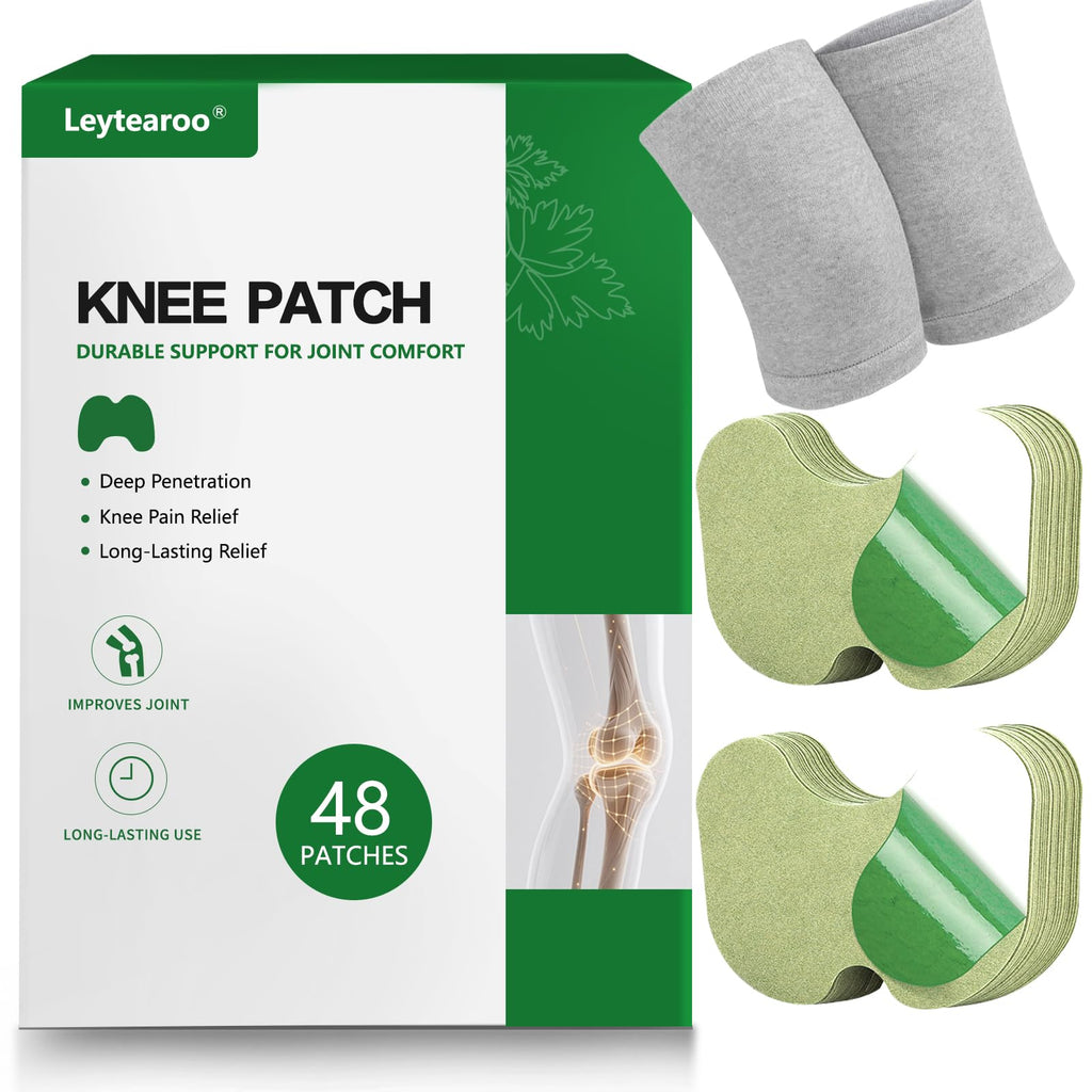 Leytearoo Knee Paches, 48PCS Herbal Knee Patch,Pain Relief Patches,One Pair Knee Sleeves,Long Lasting Relief of Joint - TrustMedUSA