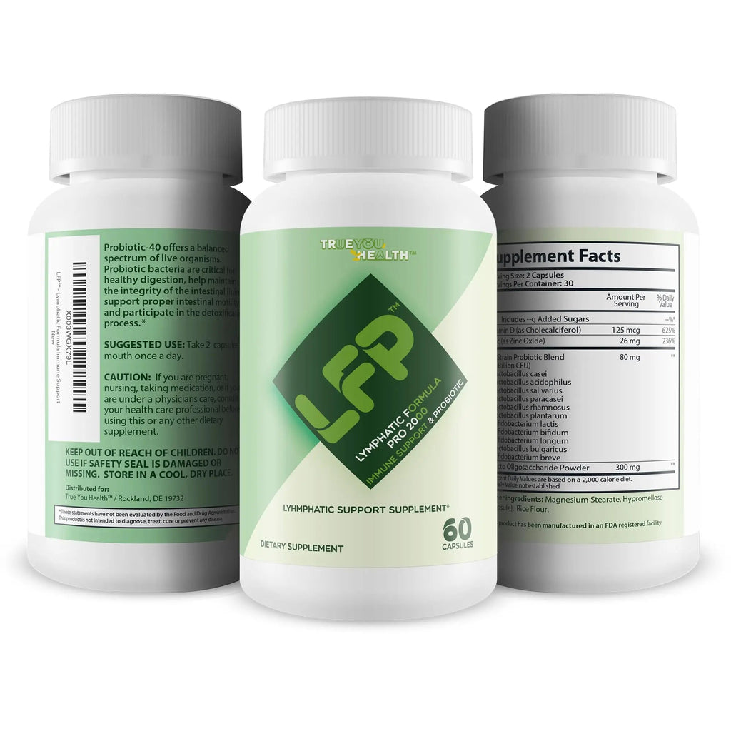 LFP - Lymphatic Formula Pro 2000 Immune Support & Probiotic - Lymphatic Support Supplement to Promote Healthy Immune System & Lymphatic Function - Aid Immune Response, Gut Health, & Overall Health - TrustMedUSA