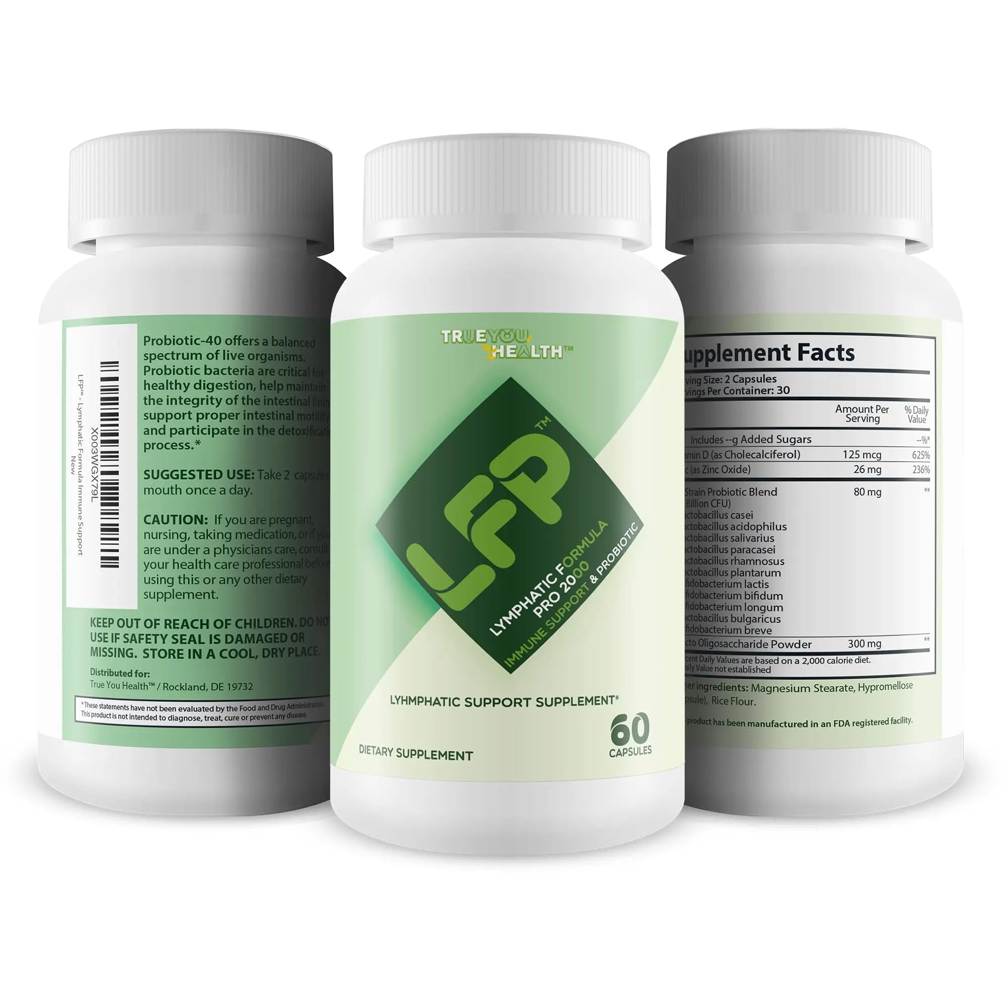 LFP - Lymphatic Formula Pro 2000 Immune Support & Probiotic - Lymphatic Support Supplement to Promote Healthy Immune System & Lymphatic Function - Aid Immune Response, Gut Health, & Overall Health - TrustMedUSA