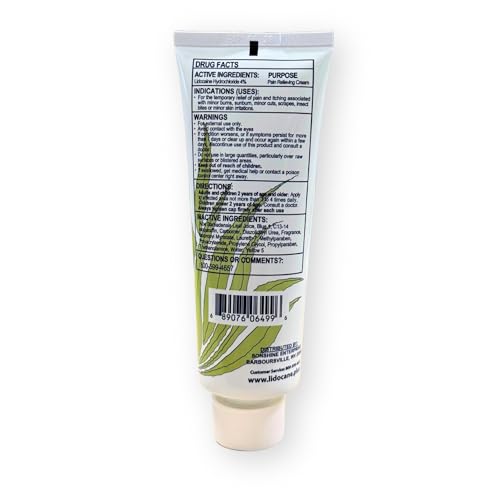 Lidocaine Plus 4% Lidocaine Cream Maximum Strength Pain & Itch Relief - Non-Greasy Formula Numbing Cream - Fast Acting Topical Pain Reliever, Soothing Topical Analgesic Aloe Vera Scent - 4 oz - TrustMedUSA