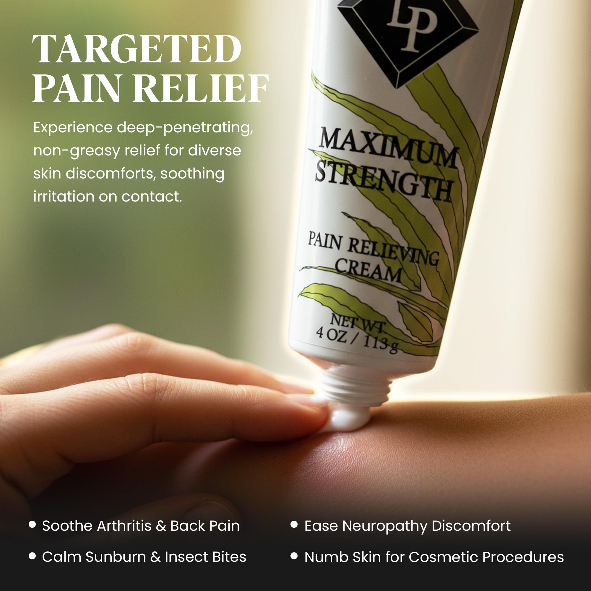 Lidocaine Plus 4% Lidocaine Cream Maximum Strength Pain & Itch Relief - Non-Greasy Formula Numbing Cream - Fast Acting Topical Pain Reliever, Soothing Topical Analgesic Aloe Vera Scent - 4 oz - TrustMedUSA