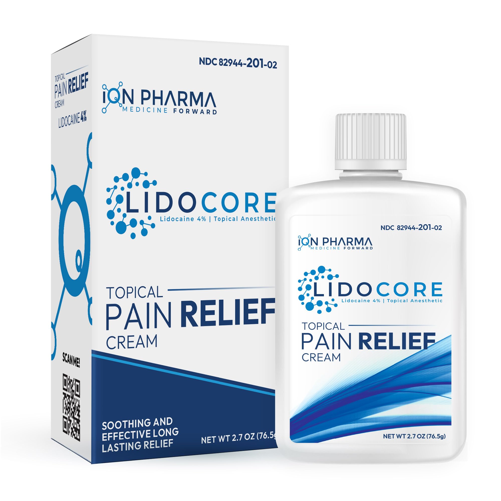 Lidocore Pain Relief Cream with 4% Lidocaine | Maximum Strength OTC | Safe & Compliant formula | Minor cuts, scrapes, insect bites, cold sores | Non-Greasy, Odor-free, Fragrance-Free | 2.7 oz (76.5 g) - TrustMedUSA