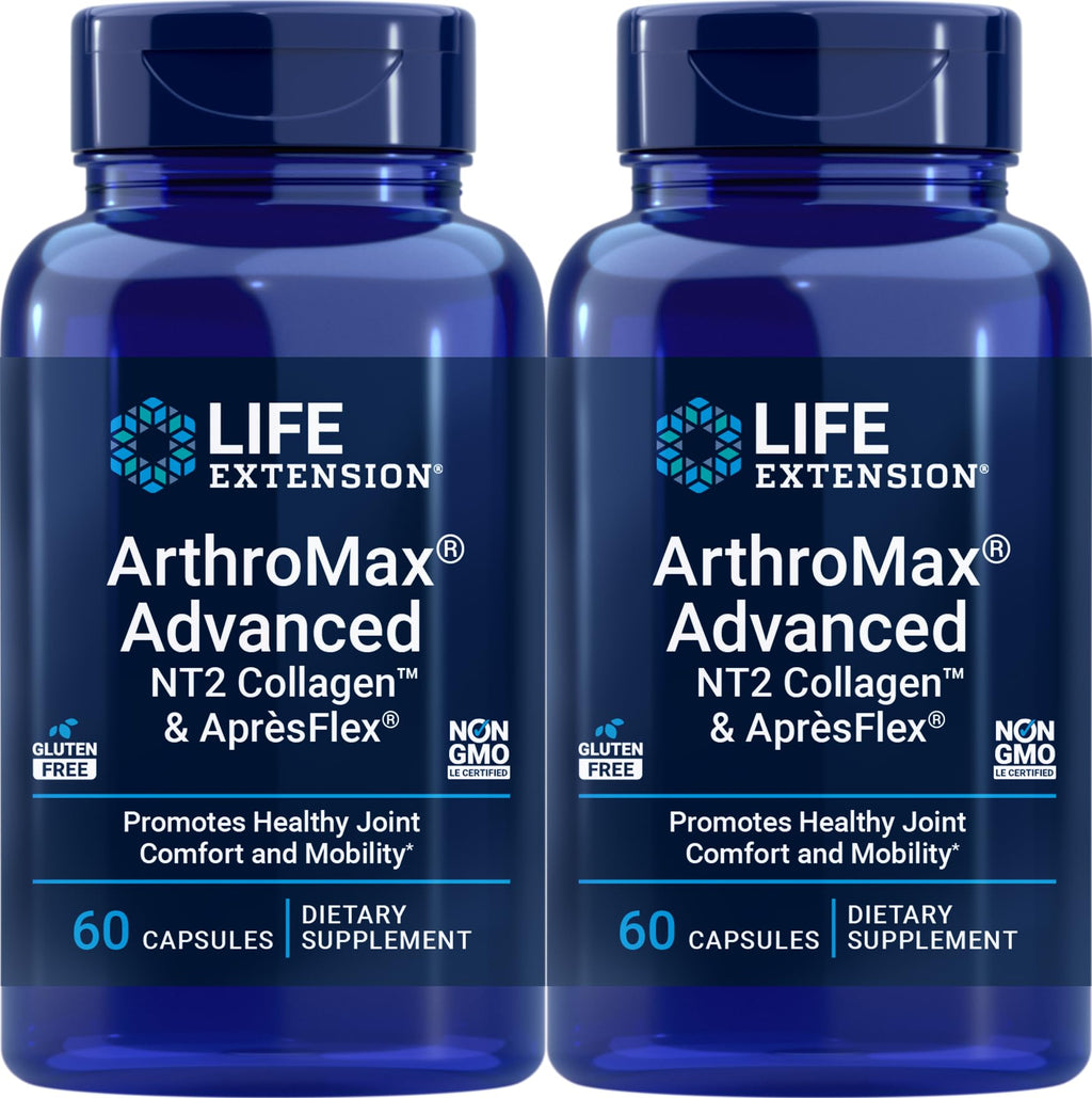 Life Extension ArthroMax Advanced with NT2 Collagen & ApresFlex, 60 Capsules (Pack of 2) - TrustMedUSA
